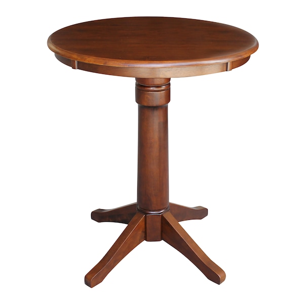 International Concepts Round 30 in Round Top Pedestal Table, 34.9 inH, Espresso, 30 W, 30 L, 35.9 in H, Wood, Espresso K581-30RT-27B-6B - main